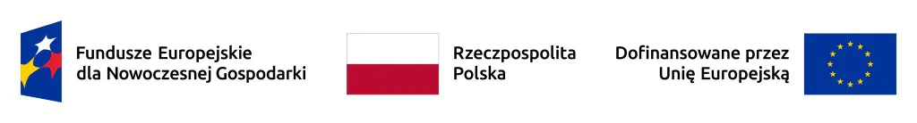 Logotypy: Fundusze Europejskie dla Nowoczesnej Gospodarki, Rzeczpospolita Polska, Dofinansowane przez Unię Europejską.